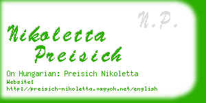 nikoletta preisich business card